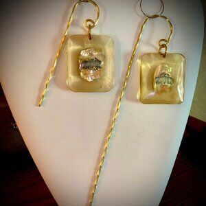 Greek Parthenon Goldtone Twisted Wire Book Marks, Handcrafted w/Vintage Charms